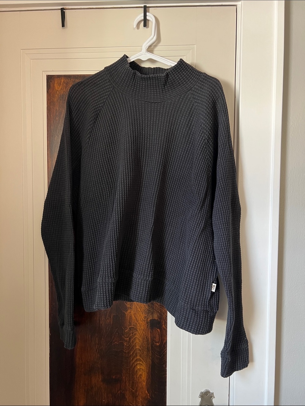 The North Face Black Waffle Knit Mock Neck top